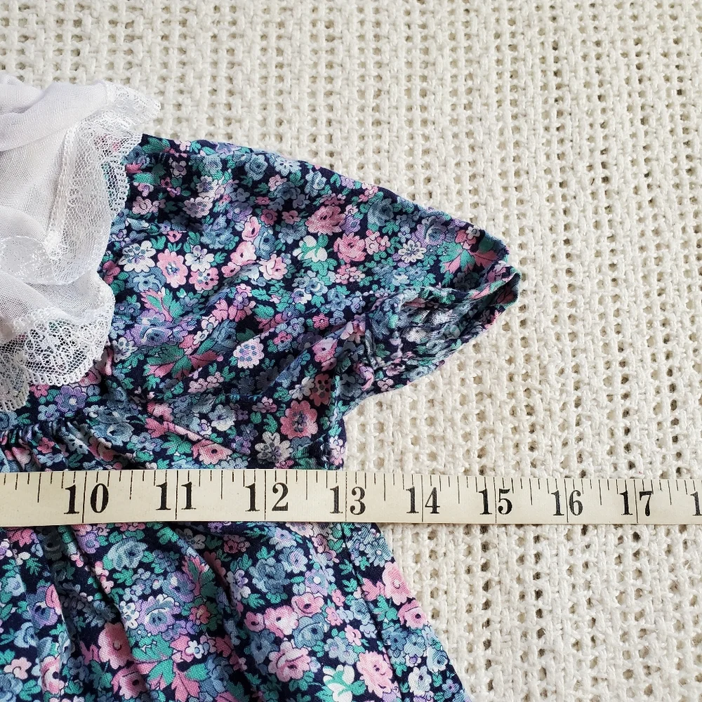 Vintage Baby Girls Dress Youth Size 3T Rare Editions Floral USA Union Made - Picture 6 of 7